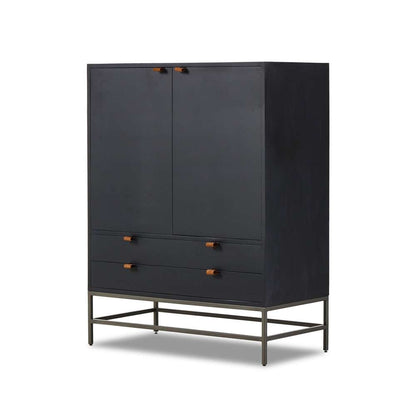 Four Hands - Trey Bar Cabinet - Black Wash Poplar - 236606-002 veiw 1