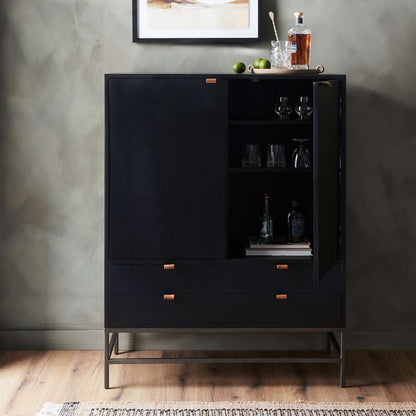 Four Hands - Trey Bar Cabinet - Black Wash Poplar - 236606-002 veiw 5