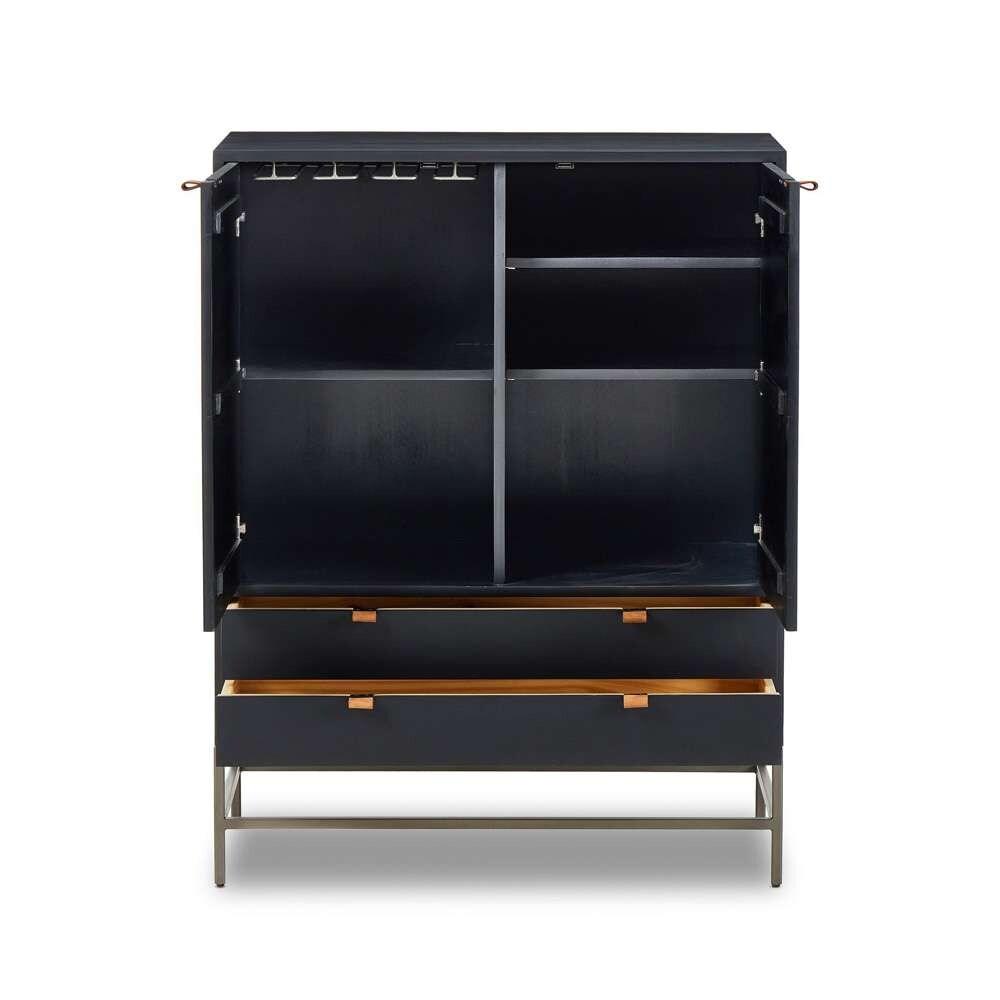 Four Hands - Trey Bar Cabinet - Black Wash Poplar - 236606-002 veiw 6