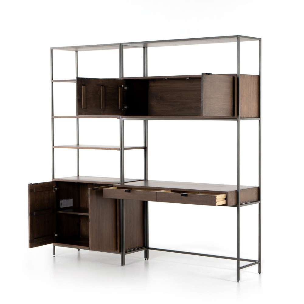 Four Hands - Trey Modular Wall Desk With 1 Bookcase - Auburn Poplar - 228709-001 veiw 5