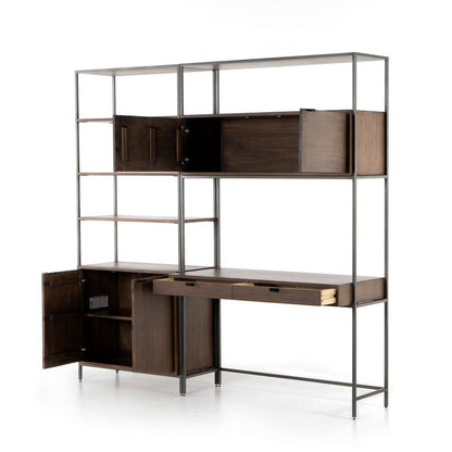 Four Hands - Trey Modular Wall Desk With 1 Bookcase - Auburn Poplar - 228709-001 veiw 5