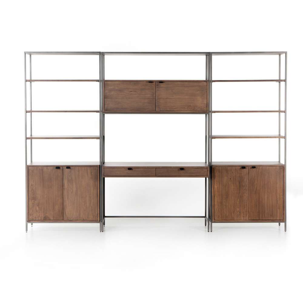 Four Hands - Trey Modular Wall Desk With 2 Bookcases - Auburn Poplar - 228708-002 veiw 2