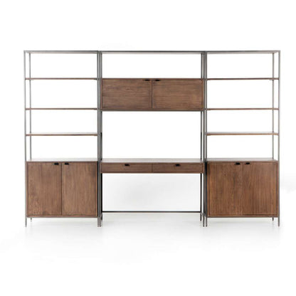 Four Hands - Trey Modular Wall Desk With 2 Bookcases - Auburn Poplar - 228708-002 veiw 2
