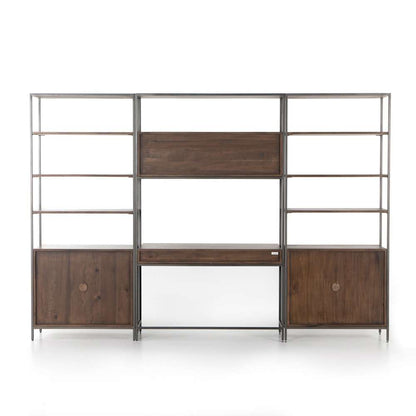 Four Hands - Trey Modular Wall Desk With 2 Bookcases - Auburn Poplar - 228708-002 veiw 3