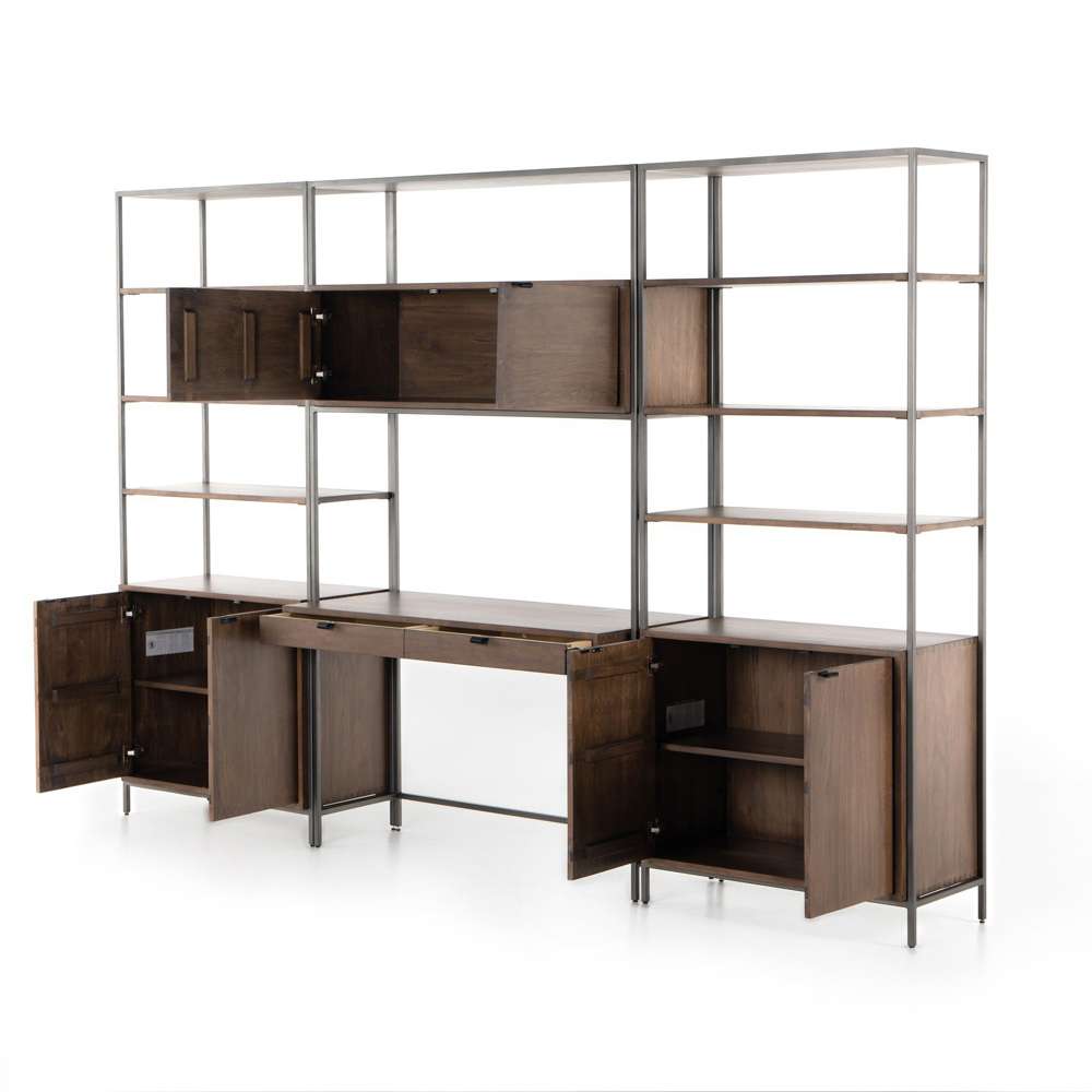 Four Hands - Trey Modular Wall Desk With 2 Bookcases - Auburn Poplar - 228708-002 veiw 4