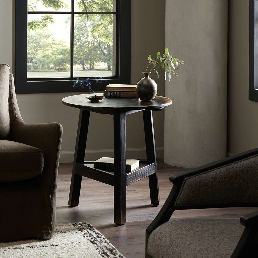 Four Hands - Van Thiel - Kickapoo River Cricket Table - Dstrssd Black - 238730-002 veiw 10