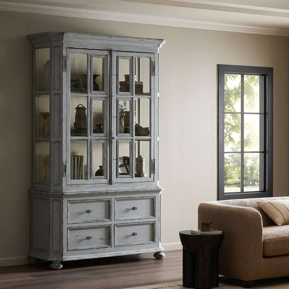 Four Hands - Van Thiel - The inYou Will Need A Lot Of Hingesin Cabinet - Distressed Grey Blue Veneer - 238292-002 veiw 13