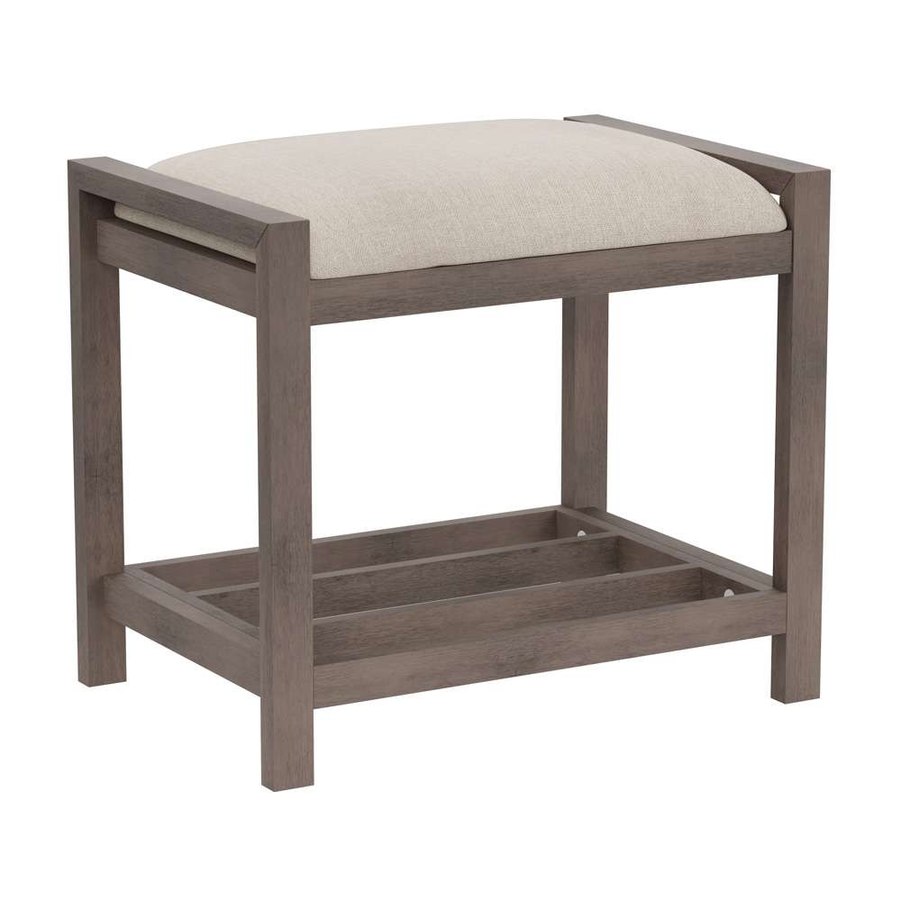 Hillsdale Furniture - Amelia Backless Wood Vanity Stool, Antique Gray - 51077H veiw 1