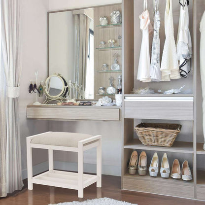 Hillsdale Furniture - Amelia Backless Wood Vanity Stool, White - 51031H veiw 2