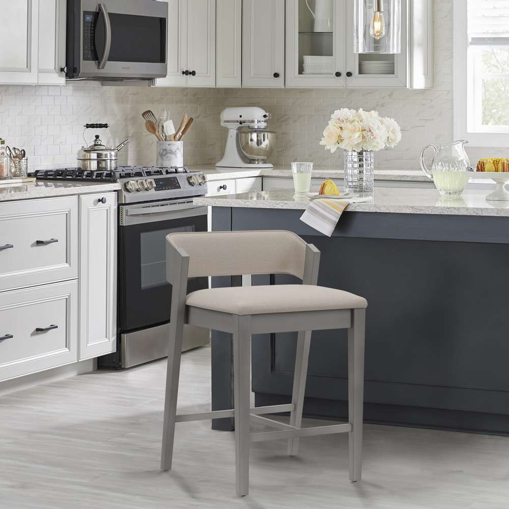 Hillsdale Furniture - Dresden Wood Counter Height Stool, Distressed Gray - 5039-828 veiw 2