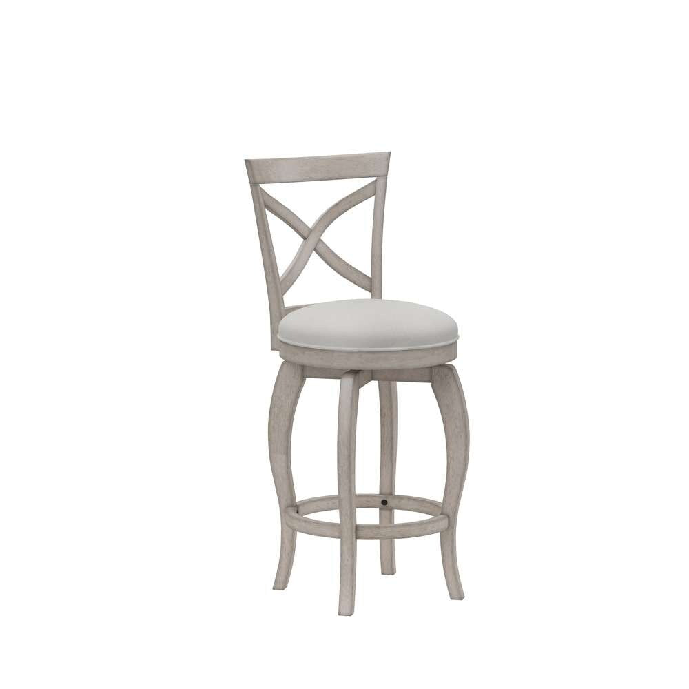 Hillsdale Furniture - Ellendale Wood Counter Height Swivel Stool, Aged Gray with Fog Gray Fabric - 5304-827 veiw 1