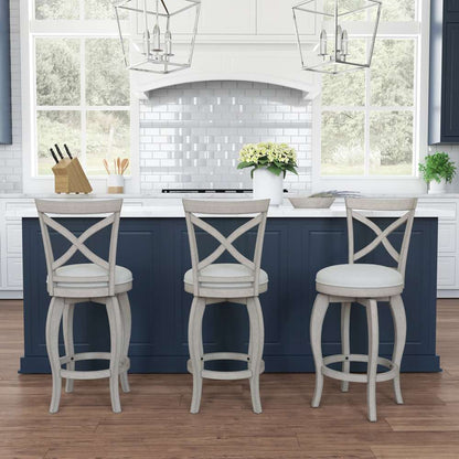 Hillsdale Furniture - Ellendale Wood Counter Height Swivel Stool, Aged Gray with Fog Gray Fabric - 5304-827 veiw 4