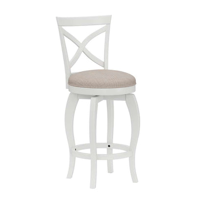 Hillsdale Furniture - Ellendale Wood Counter Height Swivel Stool, White with Beige Fabric - 5304-826 veiw 1