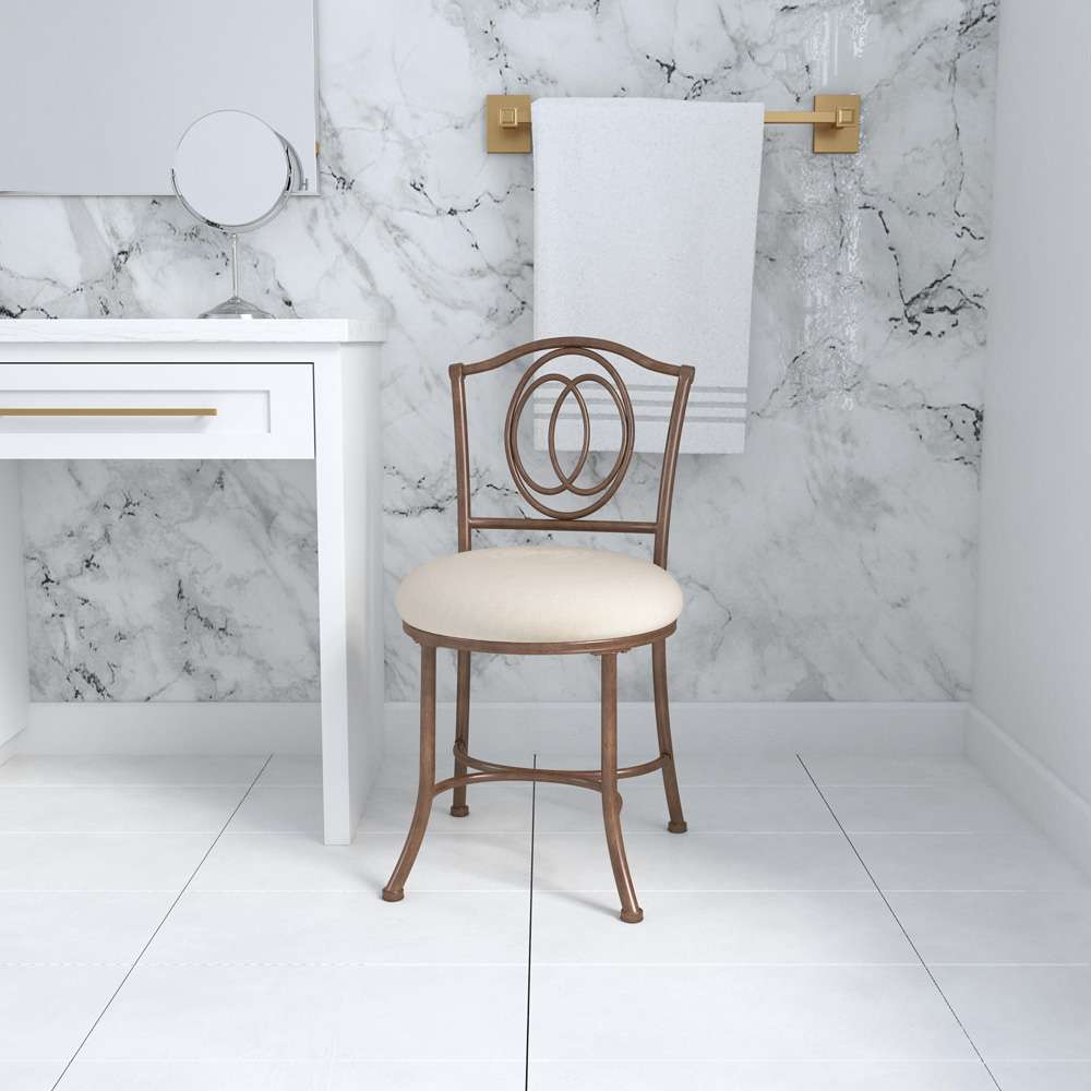 Hillsdale Furniture - Emerson Metal Vanity Stool, Golden Bronze - 50945A veiw 2