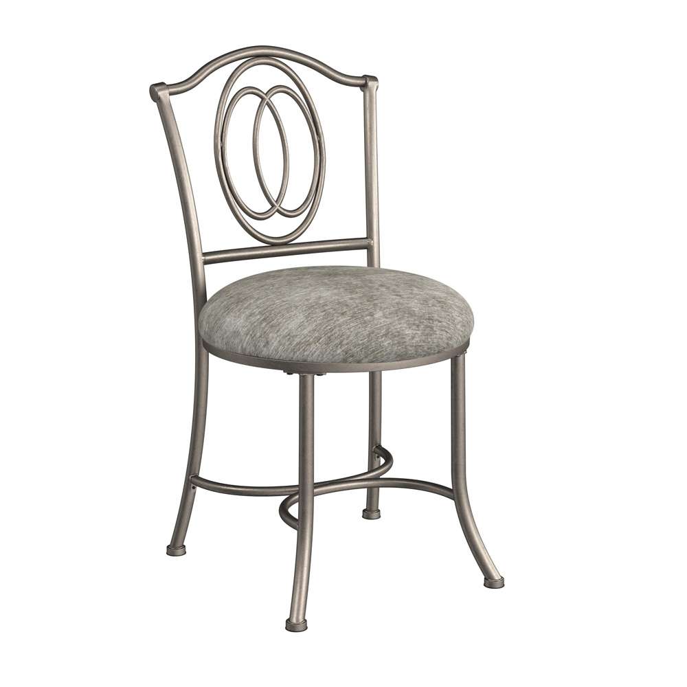 Hillsdale Furniture - Emerson Metal Vanity Stool, Pewter - 51053A veiw 1