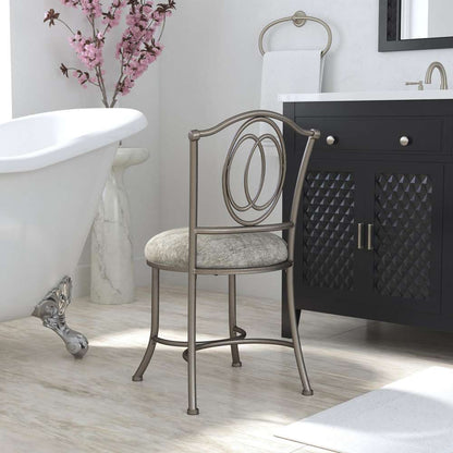 Hillsdale Furniture - Emerson Metal Vanity Stool, Pewter - 51053A veiw 4