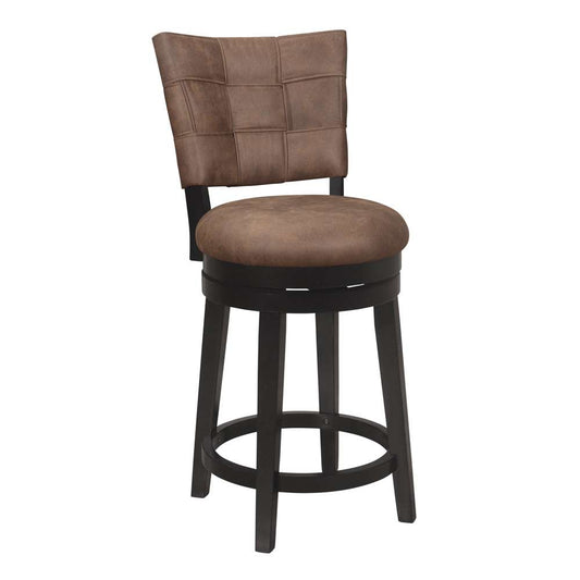 Hillsdale Furniture - Kaede Wood and Upholstered Counter Height Swivel Stool, Black with Chestnut Faux Leather - 4355-829 veiw 1