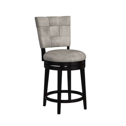 Hillsdale Furniture - Kaede Wood and Upholstered Counter Height Swivel Stool, Black with Weathered Granite Gray Faux Leather - 4355-828 veiw 1