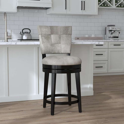 Hillsdale Furniture - Kaede Wood and Upholstered Counter Height Swivel Stool, Black with Weathered Granite Gray Faux Leather - 4355-828 veiw 2