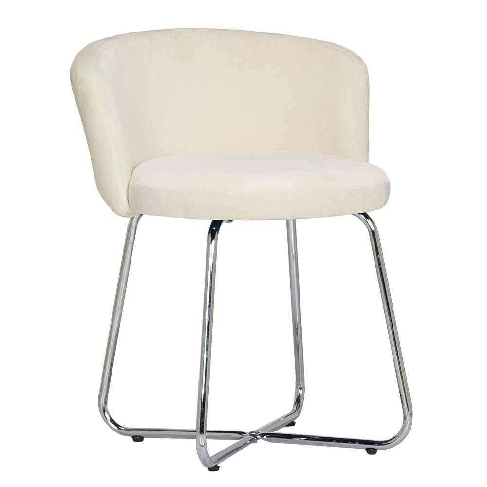 Hillsdale Furniture - Marisol Metal Vanity Stool, Chrome with Off White Fabric - 51109 veiw 1