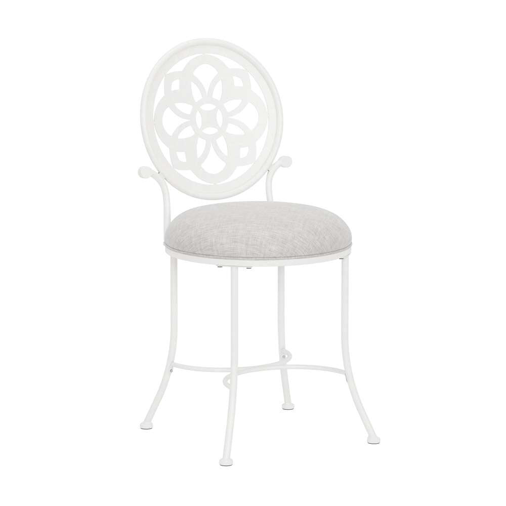 Hillsdale Furniture - Marsala Metal Vanity Stool, Off White - 51120 veiw 1