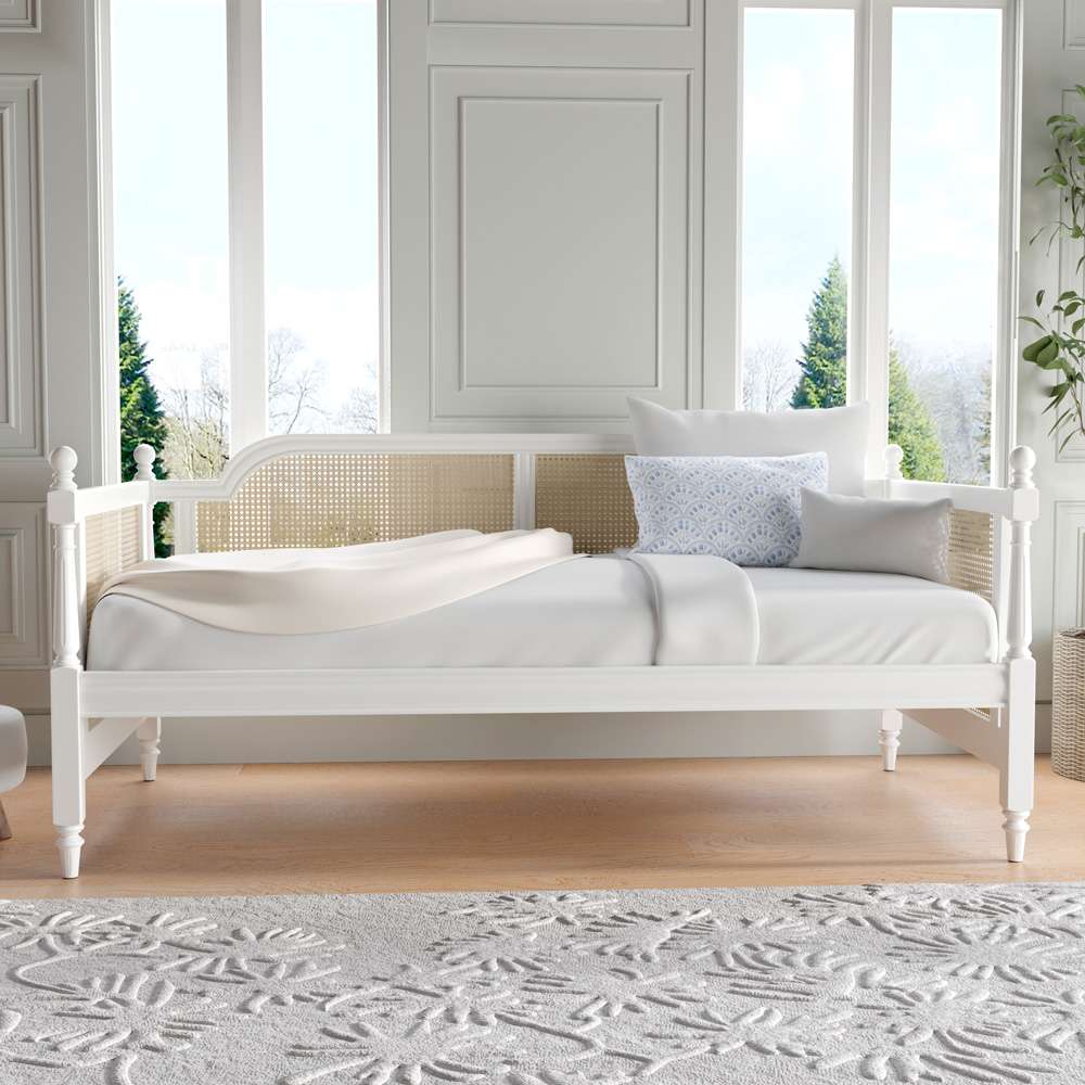 Hillsdale Furniture - Melanie Wood and Cane Twin Daybed, White - 2167DB veiw 3