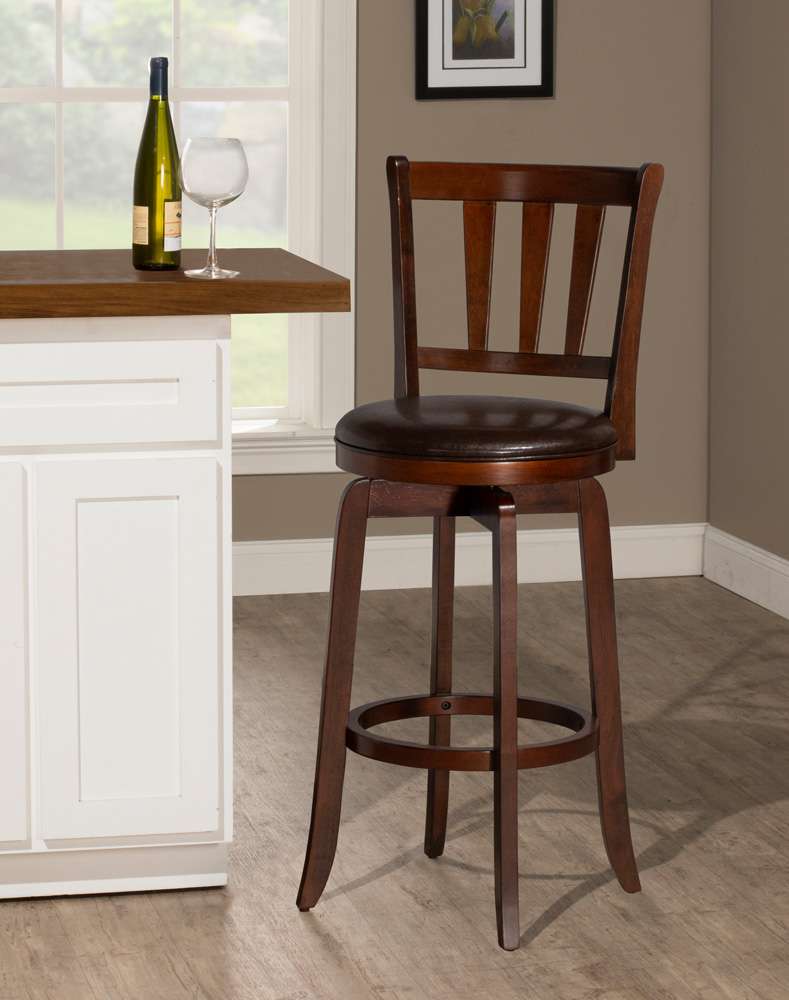 Hillsdale Furniture - Presque Isle Wood Bar Height Swivel Stool, Cherry - 4478-831 veiw 2