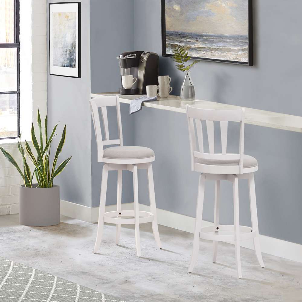 Hillsdale Furniture - Presque Isle Wood Bar Height Swivel Stool, White - 4478-832 veiw 2