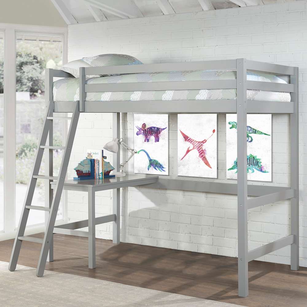 Hillsdale Kids and Teen - Caspian Wood Twin Loft Bed, Gray - 2177-320 veiw 2