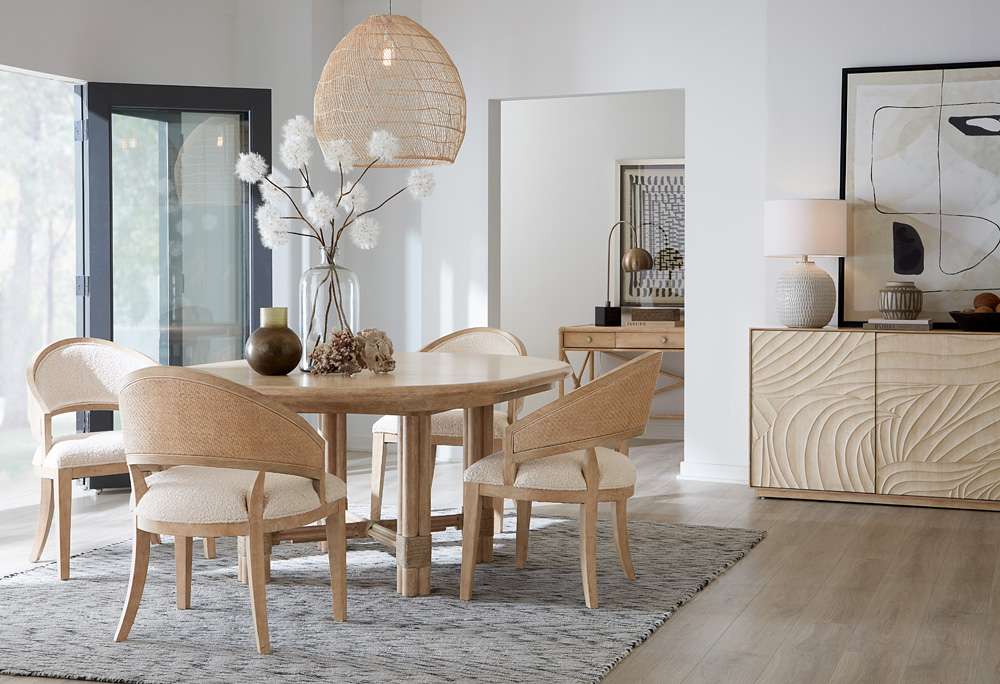 Hooker Furniture - Retreat Pole Rattan Round Dining Table w/1-20in leaf - 6950-75201-80 veiw 5