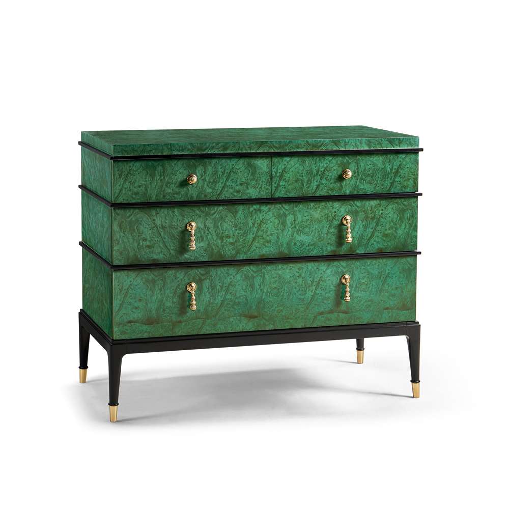 Jonathan Charles Fine Furniture - JC Modern - Jacques Bachelors Chest, Green - 007-1-930-DGB veiw 1