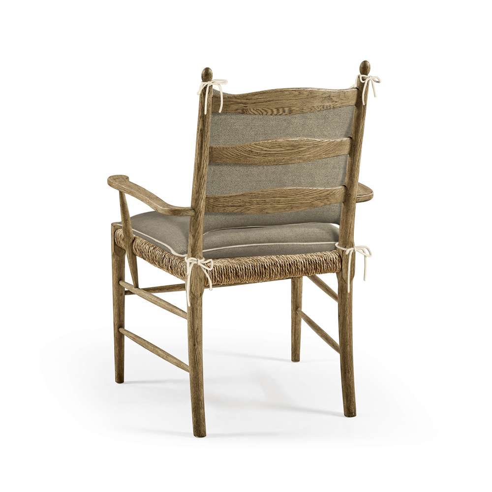 Jonathan Charles Fine Furniture - Timeless Doppler Ladderback Arm Chair in Stripped Brown Chestnut - 003-2-000-WNC veiw 3
