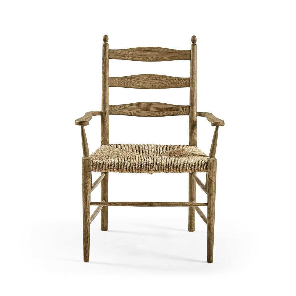 Jonathan Charles Fine Furniture - Timeless Doppler Ladderback Arm Chair in Stripped Brown Chestnut - 003-2-000-WNC veiw 4
