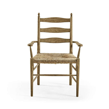 Jonathan Charles Fine Furniture - Timeless Doppler Ladderback Arm Chair in Stripped Brown Chestnut - 003-2-000-WNC veiw 4