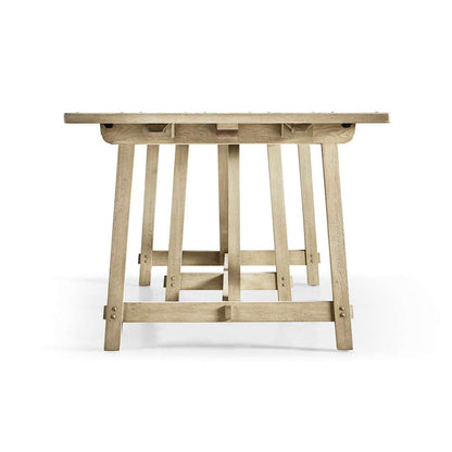 Jonathan Charles Fine Furniture - Timeless Sidereal French Laundry Table 96in in Stripped Oak - 003-2-A61-STO veiw 3