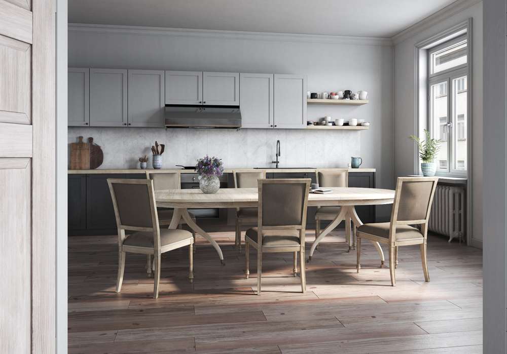 Jonathan Charles Fine Furniture - Timeless Solar Spider Leg Dining Table in Bleached Walnut - 003-2-H61-BLW veiw 8