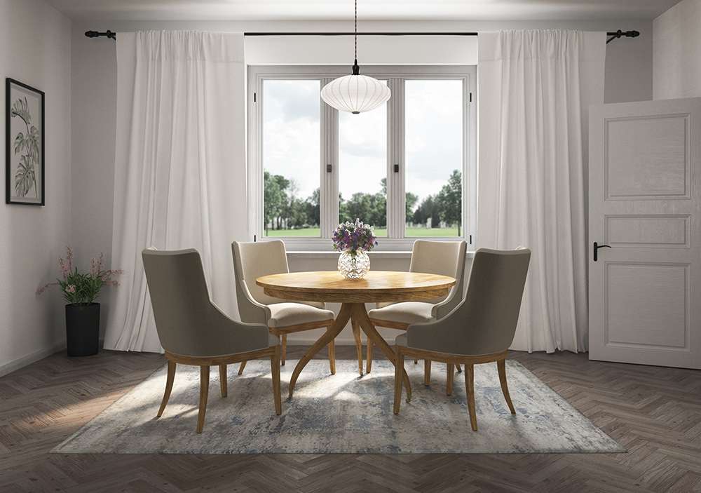Jonathan Charles Fine Furniture - Timeless Solar Spider Leg Pedestal Dining Table in Sun Bleached Cherry - 003-2-D00-SBC veiw 2
