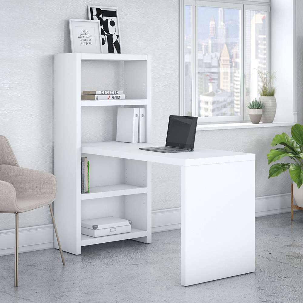 Bush Business Furniture - Echo 56W Bookcase Desk in Pure White - KI60107-03 veiw 2