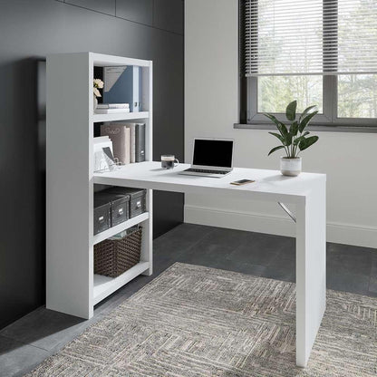 Bush Business Furniture - Echo 56W Bookcase Desk in Pure White and Modern Gray - KI60507-03 veiw 3