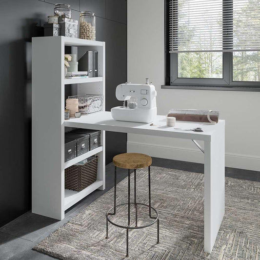 Bush Business Furniture - Echo 56W Craft Table in Pure White and Modern Gray - ECH023WHMG veiw 2