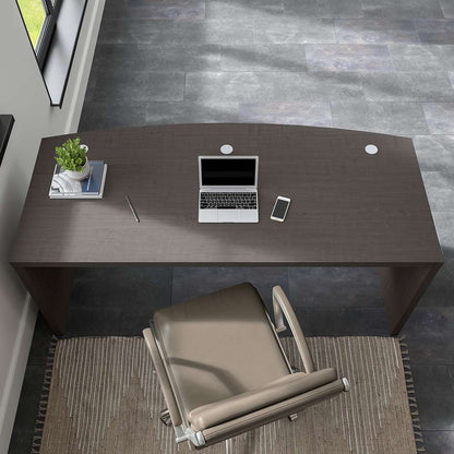Bush Business Furniture - Echo 72W Bow Front Desk in Charcoal Maple - KI60309-03 veiw 7