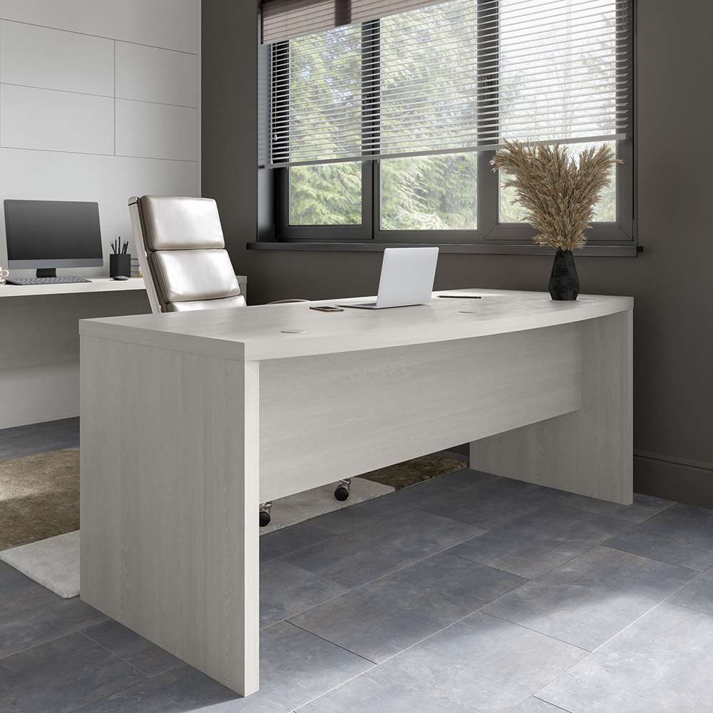 Bush Business Furniture - Echo 72W Bow Front Desk in Gray Sand - KI60209-03 veiw 3
