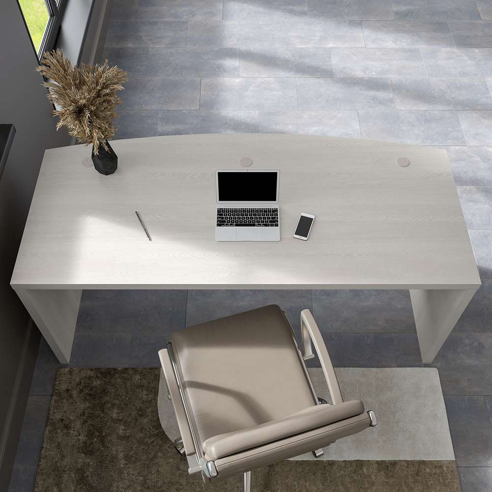 Bush Business Furniture - Echo 72W Bow Front Desk in Gray Sand - KI60209-03 veiw 7