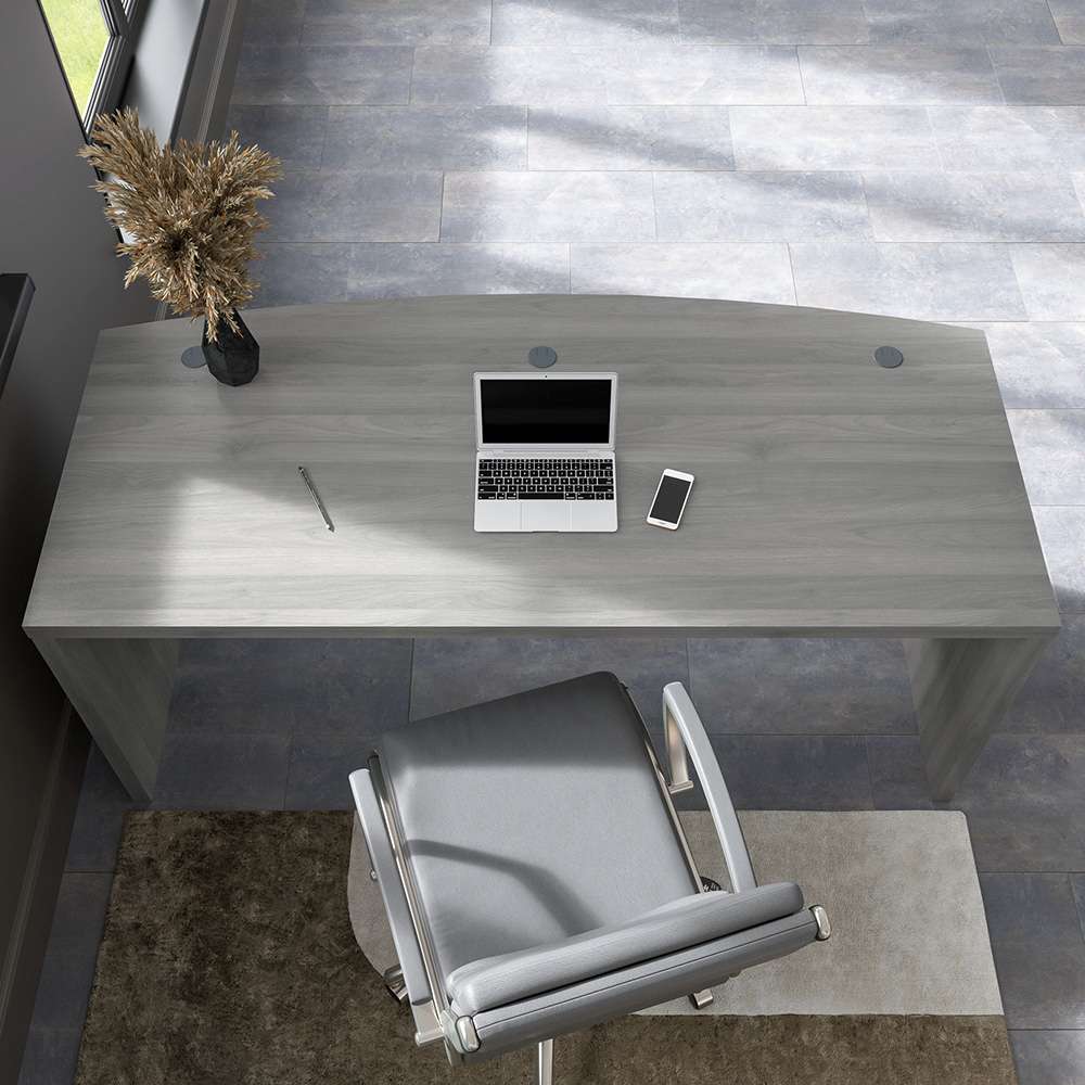 Bush Business Furniture - Echo 72W Bow Front Desk in Modern Gray - KI60409-03 veiw 7