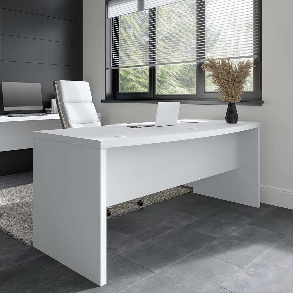 Bush Business Furniture - Echo 72W Bow Front Desk in Pure White - KI60109-03 veiw 3