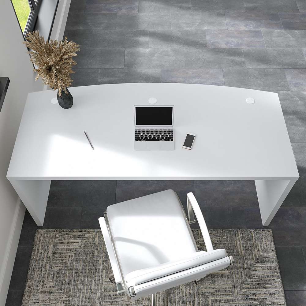 Bush Business Furniture - Echo 72W Bow Front Desk in Pure White - KI60109-03 veiw 7