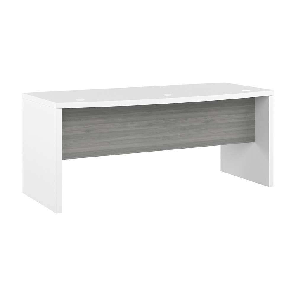 Bush Business Furniture - Echo 72W Bow Front Desk in Pure White and Modern Gray - KI60509-03 veiw 1