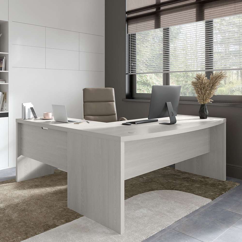 Bush Business Furniture - Echo 72W Bow Front L Shaped Desk in Gray Sand - ECH053GS veiw 2