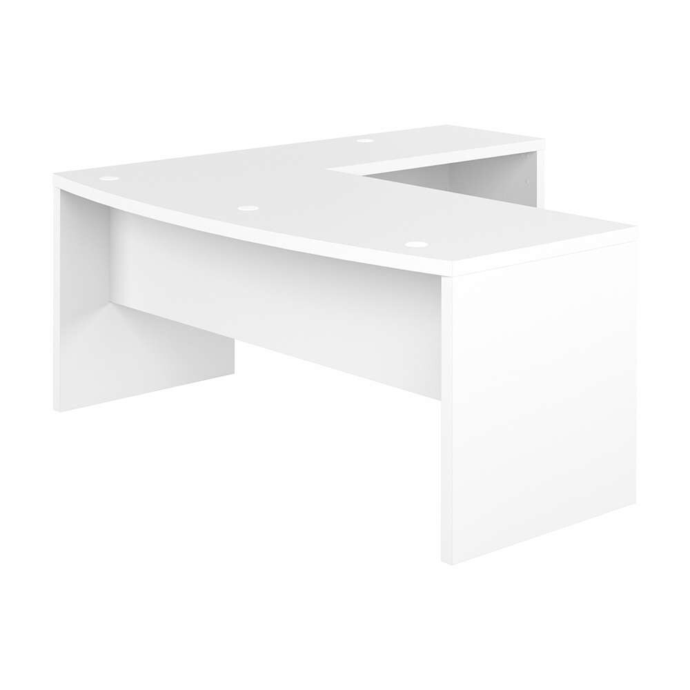 Bush Business Furniture - Echo 72W Bow Front L Shaped Desk in Pure White - ECH053PW veiw 1
