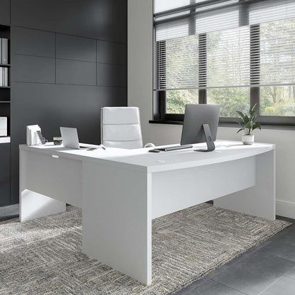 Bush Business Furniture - Echo 72W Bow Front L Shaped Desk in Pure White - ECH053PW veiw 2